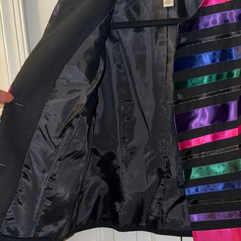 Talbots Vibrant Striped Blazer with Black Ribbon Accents size 8 - Picture 8 of 14